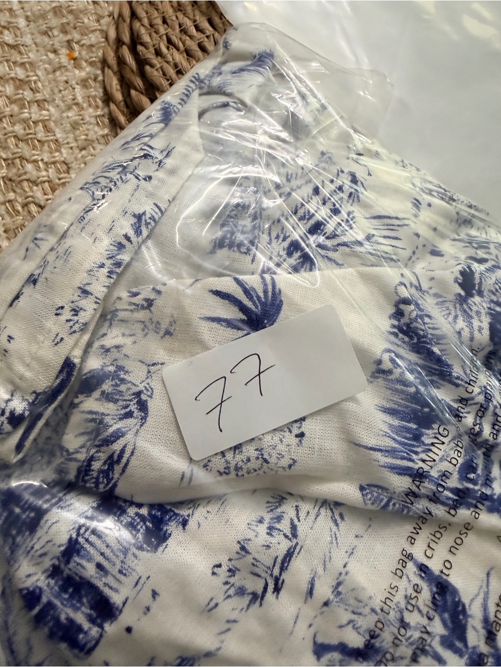 Joie White and Blue Toile Midi Dress - Picture 9 of 9